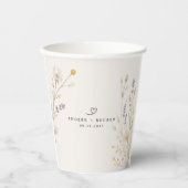 Elegante Wildblumen-Hochzeit Pappbecher (Vorderseite)