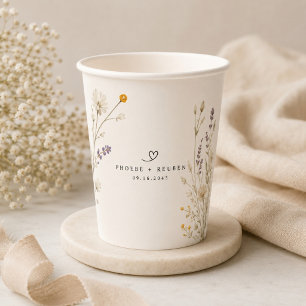 Elegante Wildblumen-Hochzeit  Pappbecher