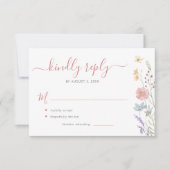 Elegante Wildblumen Hochzeit RSVP Karte (Vorderseite)