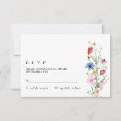 Elegante Wildblumen Hochzeit RSVP Karte (Vorderseite)