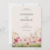 Elegante Wildblumen-Hochzeit Save The Date (Rückseite)
