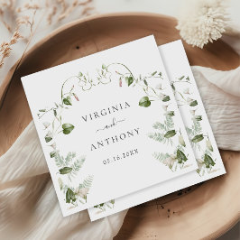 Elegante Wildblumen Hochzeit Serviette