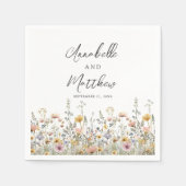 Elegante Wildblumen-Hochzeit Serviette (Vorderseite)