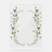 Elegante Wildblumen Hochzeit Willkommen Acrylschild (Vorderseite)