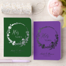 Elegante Wildblumen-Hochzeits-Folie-Gelübde-Bücher