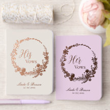 Elegante Wildblumen-Hochzeits-Folie-Gelübde-Bücher