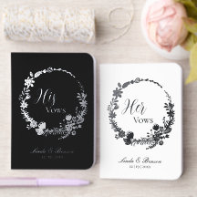 Elegante Wildblumen-Hochzeits-Folie-Gelübde-Bücher