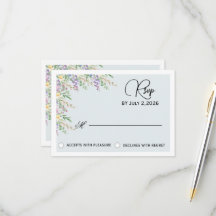 Elegante Wildblumen-Hochzeits-RSVP-Antwortkarte