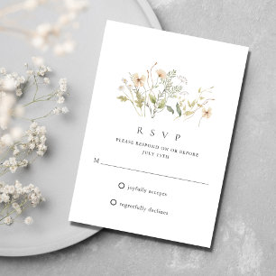 Elegante Wildblumen-Hochzeits-RSVP im Freien RSVP Karte