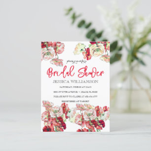 Elegante Wildblumen-Hochzeitsduscheinladung Postkarte