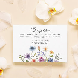 Elegante Wildblumen-Hochzeitsfeier im Frühling Begleitkarte