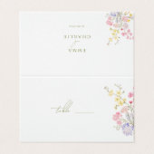 Elegante Wildblumen-Hochzeitsplatzkarten (Außenseite Aufgefaltet)