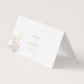 Elegante Wildblumen-Hochzeitsplatzkarten (Rückseite)