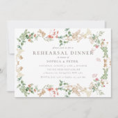 Elegante Wildblumen-Hochzeitsprobe-Abendessen (Vorderseite)