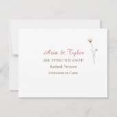 Elegante Wildblumen | Hochzeitstag Rett RSVP Karte (Rückseite)