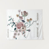 Elegante Wildblumen im Hintergrund eines Hochzeits Wandteppich (Vorderseite (Horizontal))