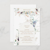 Elegante Wildblumen im Wasser Empfang Details Begleitkarte (Vorne/Hinten)