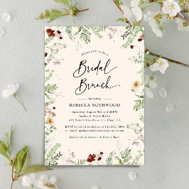 Elegante Wildblumen in Rosa Bridal Brunch Einladung