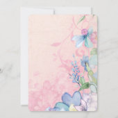 Elegante Wildblumen in Rosa und Blauer Flora zum G Einladung (Rückseite)