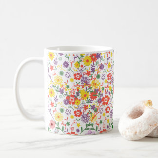 Elegante Wildblumen-Kaffeetasse | Florale Botanik Kaffeetasse