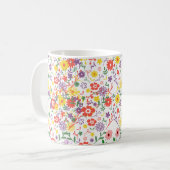 Elegante Wildblumen-Kaffeetasse | Florale Botanik Kaffeetasse (Vorderseite Links)