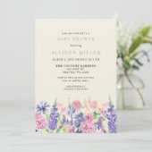 Elegante Wildblumen Kinderdusche Einladung (Stehend Vorderseite)
