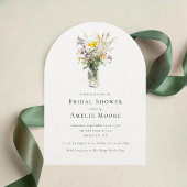 Elegante Wildblumen Mason Jar Brautparty Einladung