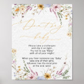 Elegante Wildblumen mit Blumen sagen kein Babypost Poster (Vorne)
