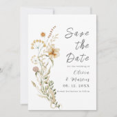 Elegante Wildblumen Modernes Foto Fall Save The Date (Vorderseite)