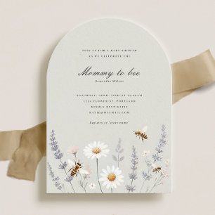 Elegante Wildblumen Mommy to Bee Baby Shower Einladung