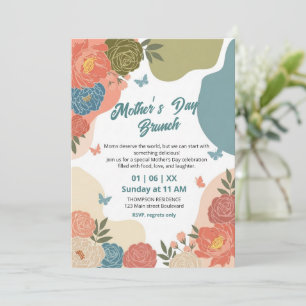 Elegante Wildblumen-Muttertags-Brunch-Einladung  Einladung