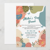 Elegante Wildblumen-Muttertags-Brunch-Einladung  Einladung (Vorne/Hinten)