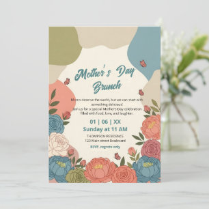 Elegante Wildblumen-Muttertags-Brunch-Einladung  Einladung