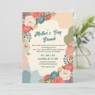 Elegante Wildblumen-Muttertags-Brunch-Einladung  Einladung