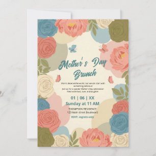 Elegante Wildblumen-Muttertags-Brunch-Einladung  Einladung