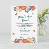 Elegante Wildblumen-Muttertags-Brunch-Einladung  Einladung (Stehend Vorderseite)
