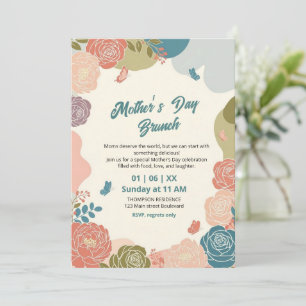 Elegante Wildblumen-Muttertags-Brunch-Einladung Einladung