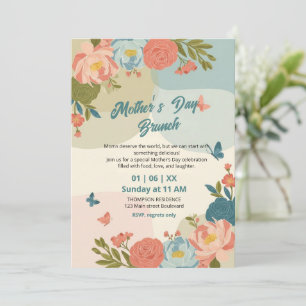 Elegante Wildblumen-Muttertags-Brunch-Einladung  Einladung