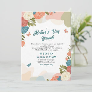 Elegante Wildblumen-Muttertags-Brunch-Einladung Einladung