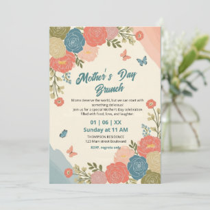 Elegante Wildblumen-Muttertags-Brunch-Einladung Einladung