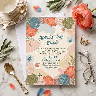 Elegante Wildblumen-Muttertags-Brunch-Einladung  Einladung