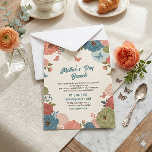 Elegante Wildblumen-Muttertags-Brunch-Einladung  Einladung