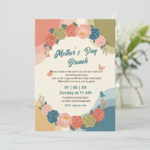 Elegante Wildblumen-Muttertags-Brunch-Einladung Einladung