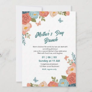 Elegante Wildblumen-Muttertags-Brunch-Einladung  Einladung