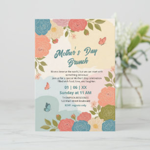 Elegante Wildblumen-Muttertags-Brunch-Einladung Einladung