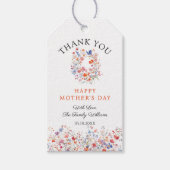 Elegante Wildblumen Muttertags Danke Geschenkanhänger (Vorderseite)
