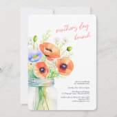 Elegante Wildblumen Muttertagsbrunch Einladung (Vorderseite)