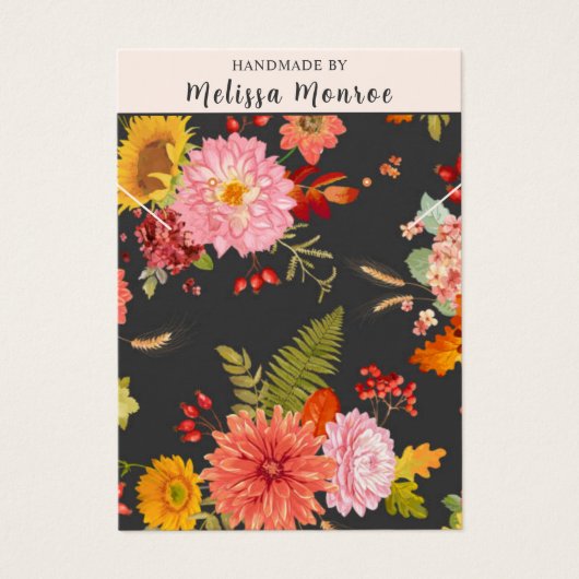 Elegante Wildblumen Necklace Jewelry Display Card (Vorderseite)