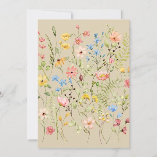 Elegante Wildblumen neutral Save The Date (Rückseite)