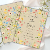 Elegante Wildblumen neutral Save The Date